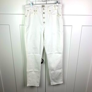 NWT J Crew Women’s Size 30T 30 Tall White Button Fly vintage slim-straight jean